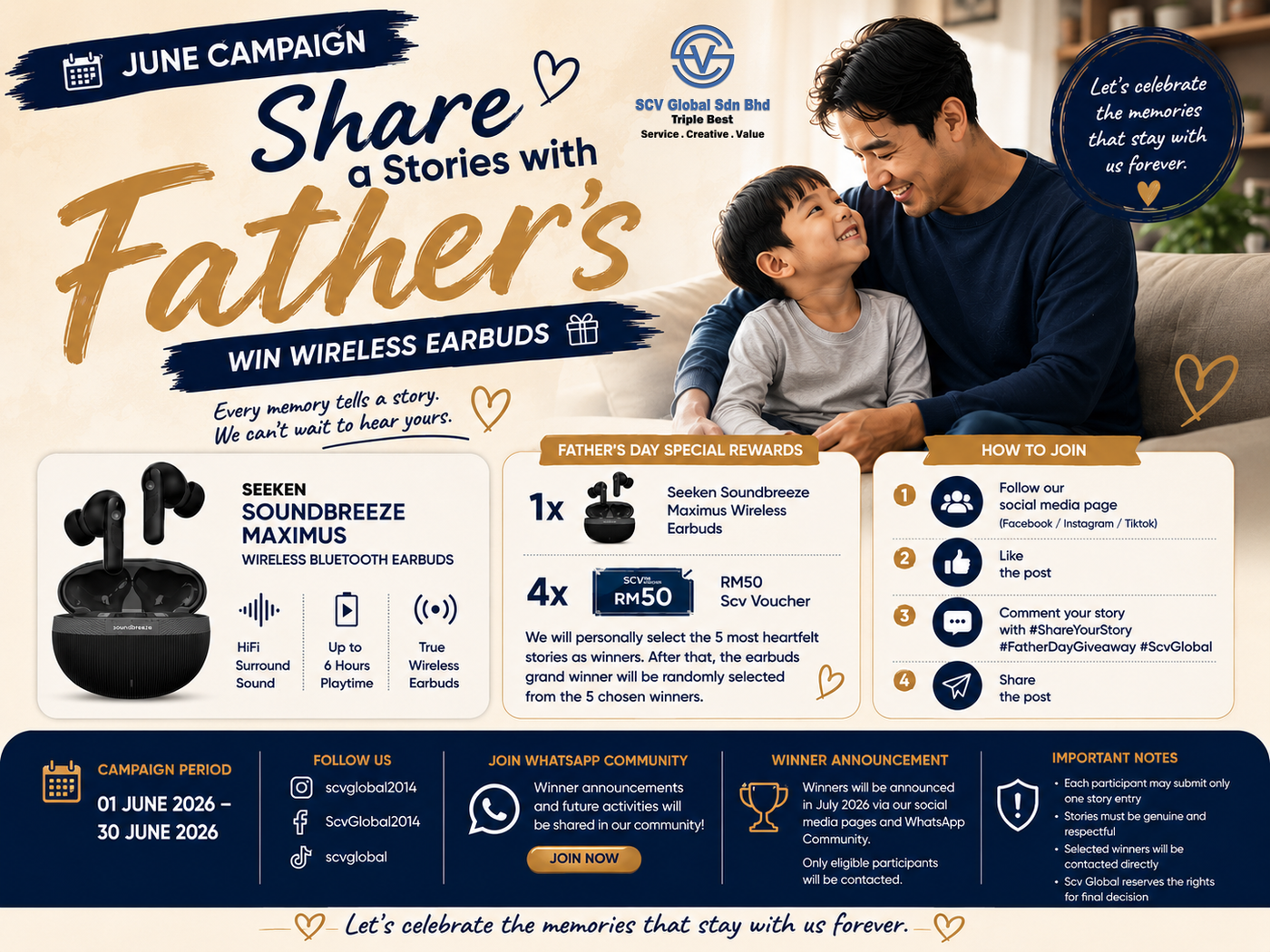 June Campaign | Share Your Stories with Father’s | Win Wireless Earbuds