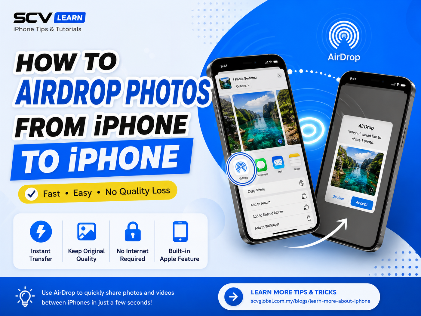 iPhone Tricks | How To Transfer Photos From iPhone To iPhone Without Losing Quality | Scv Global