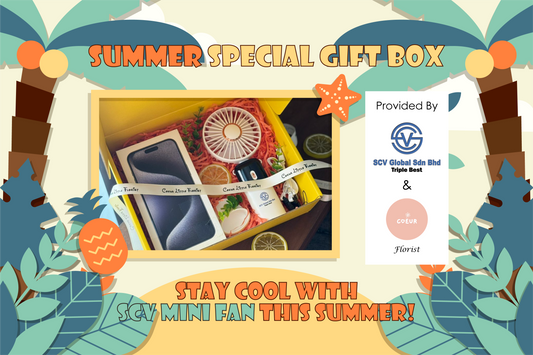 Beat the Heat! | Summer Special Edition Gift Box with Scv Mini Fan