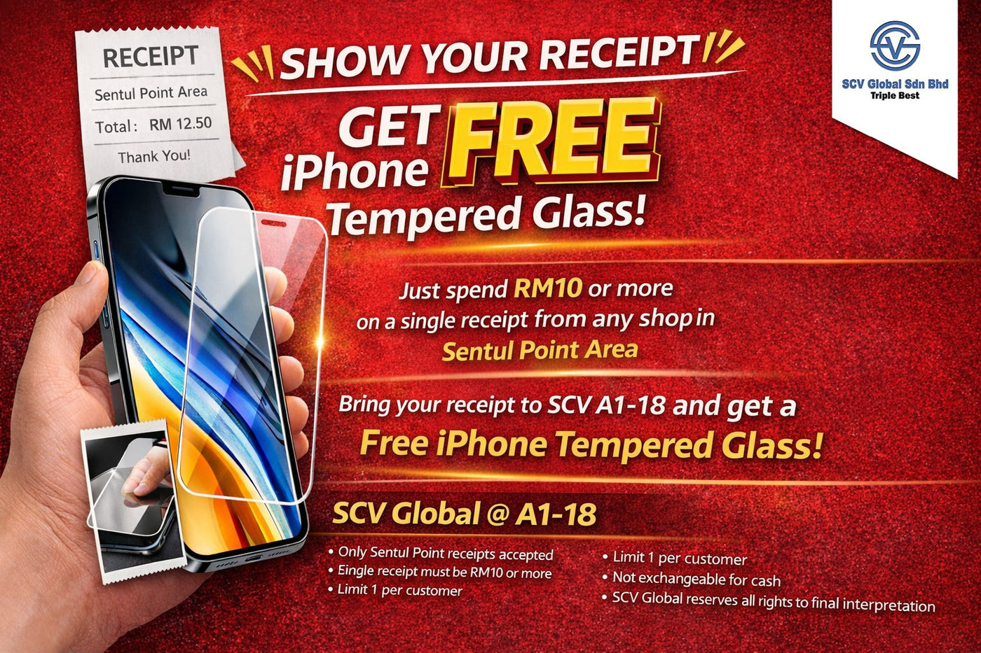 Don’t Throw Away Your Receipt — Get a FREE iPhone Screen Protector! | Scv Global