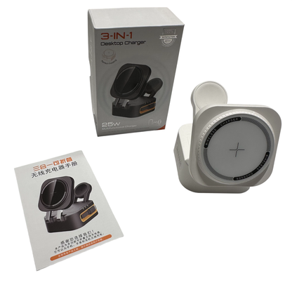 3-IN-1 DESKTOP CHARGER - 25W MULTIFUNCTIONAL CHARGER (WHITE ORANGE) (3IN1DC)