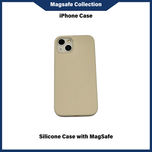 SILICONE CASE WITH MAGSAFE - CREAM WHITE (CASE003)