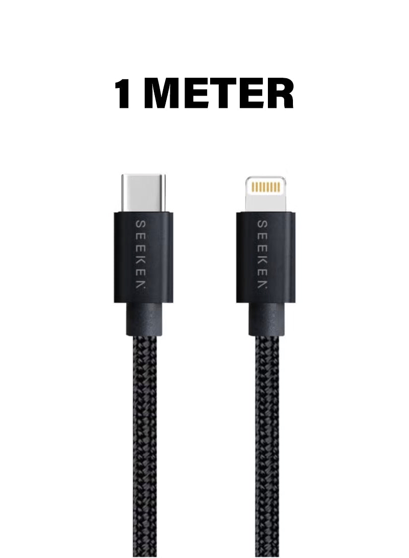 (For Add On) SEEKEN USB-C TO LIGHTNING 27W BRAIDED CABLE
