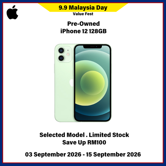 iPhone 12 128GB (Pre-Owned) - 9.9 Malaysia Day Value Fest