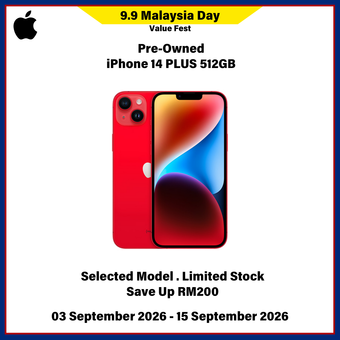 iPhone 14 Plus 512GB (Pre-Owned) - 9.9 Malaysia Day Value Fest