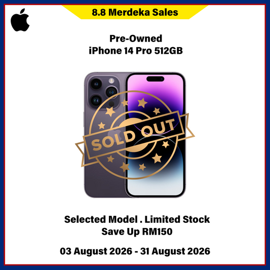 iPhone 14 Pro 512GB (Pre-Owned) - 8.8 Merdeka Sales