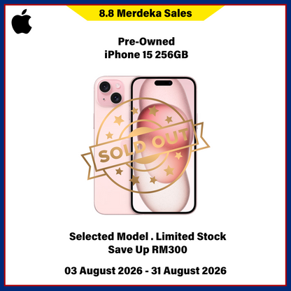 iPhone 15 256GB (Pre-Owned) - 8.8 Merdeka Sales
