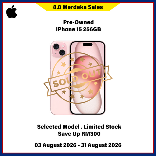 iPhone 15 256GB (Pre-Owned) - 8.8 Merdeka Sales
