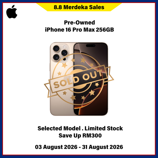 iPhone 16 Pro Max 256GB (Pre-Owned) - 8.8 Merdeka Sales