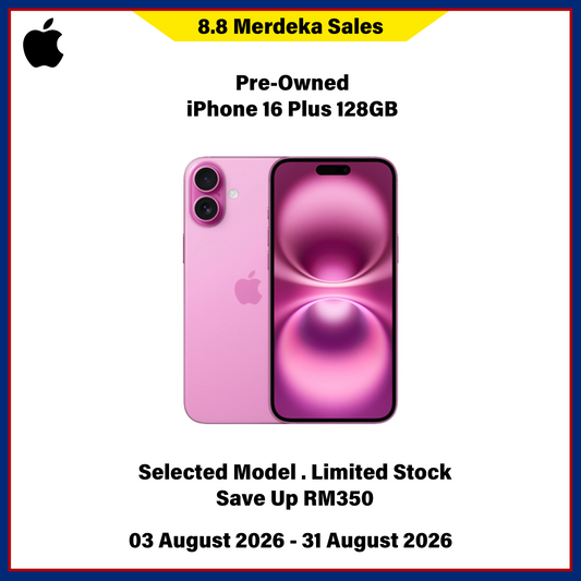 iPhone 16 Plus 128GB Ori SIM (Pre-Owned) - 8.8 Merdeka Sales