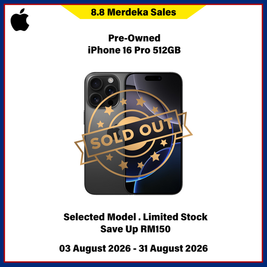 iPhone 16 Pro 512GB (Pre-Owned) - 8.8 Merdeka Sales