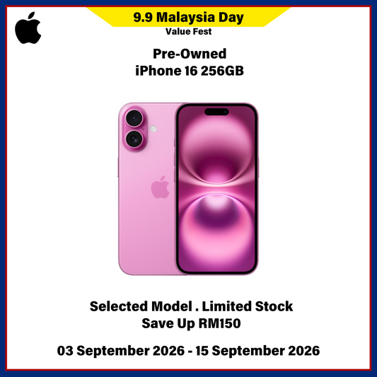 iPhone 16 256GB (Pre-Owned) - 9.9 Malaysia Day Value Fest