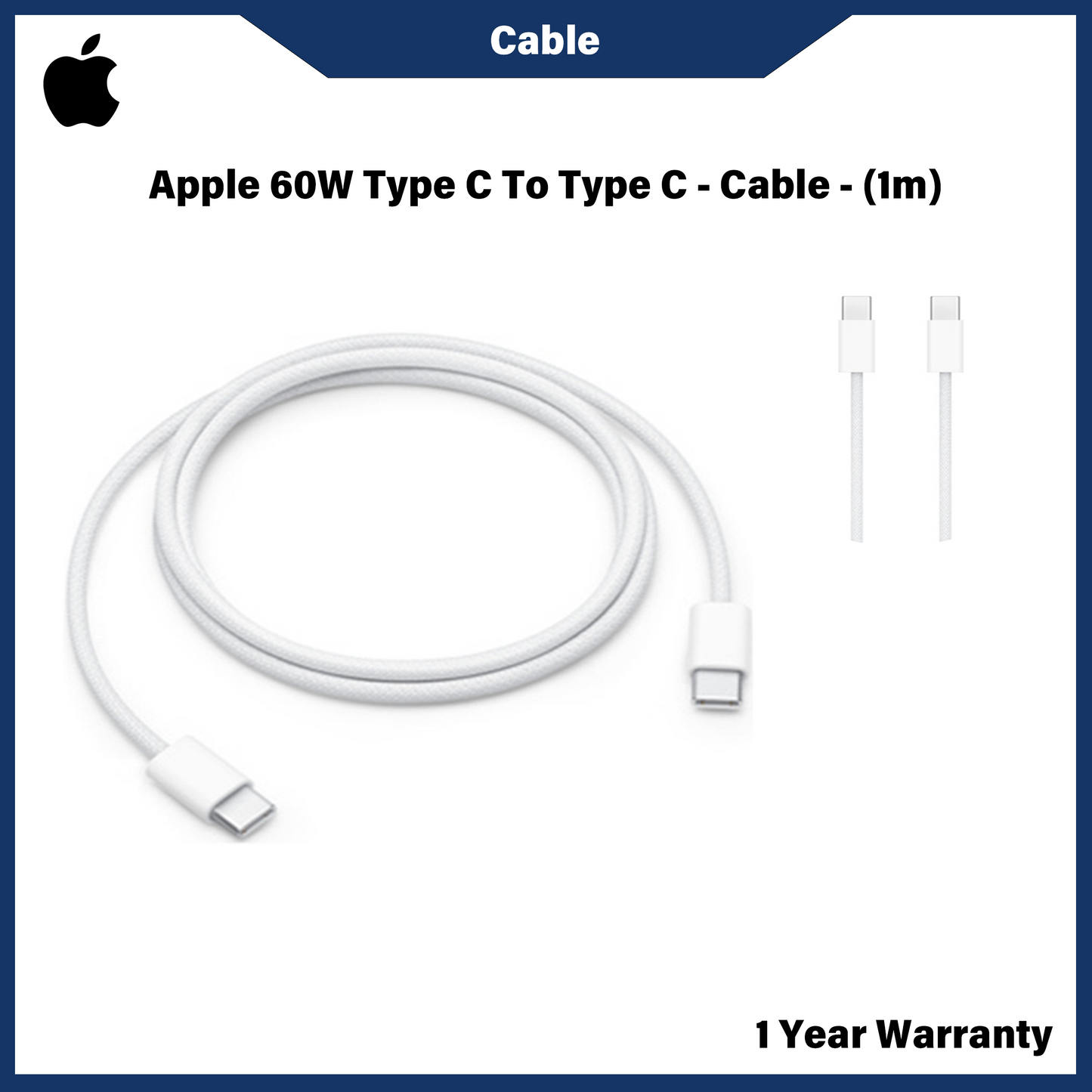 Kabel Apple 60W Jenis C Ke Jenis C - (1m)
