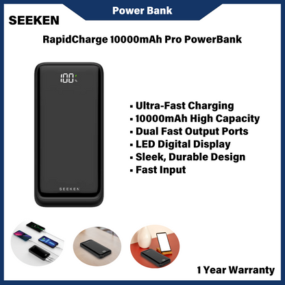 SEEKEN RAPIDCHARGE 10000MAH PRO POWERBANK - (SBO-3)