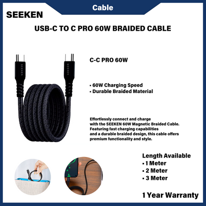 KABEL JALUR USB-C KE C 60W SEEKEN 