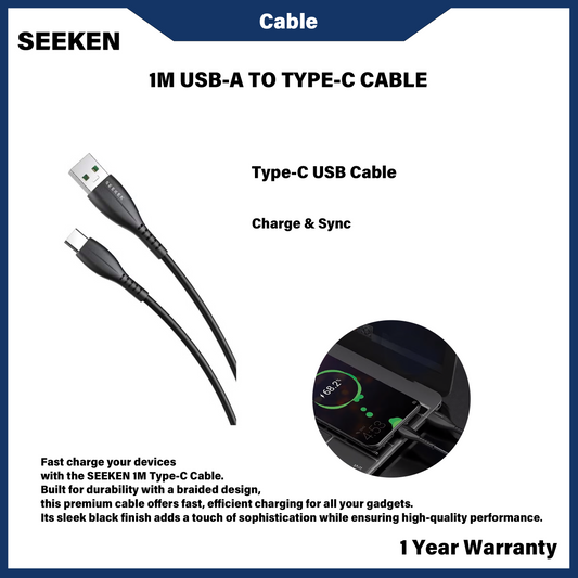 SEEKEN 1M USB-A TO TYPE-C CABLE (SC-1003)