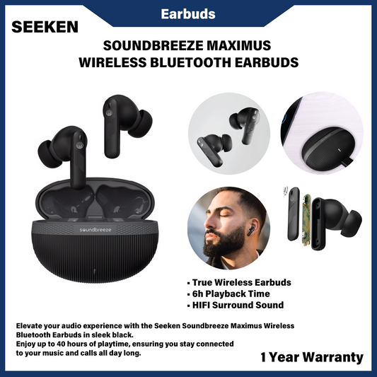 Fon Telinga Bluetooth Tanpa Wayar SEEKEN Soundbreeze Maximus 