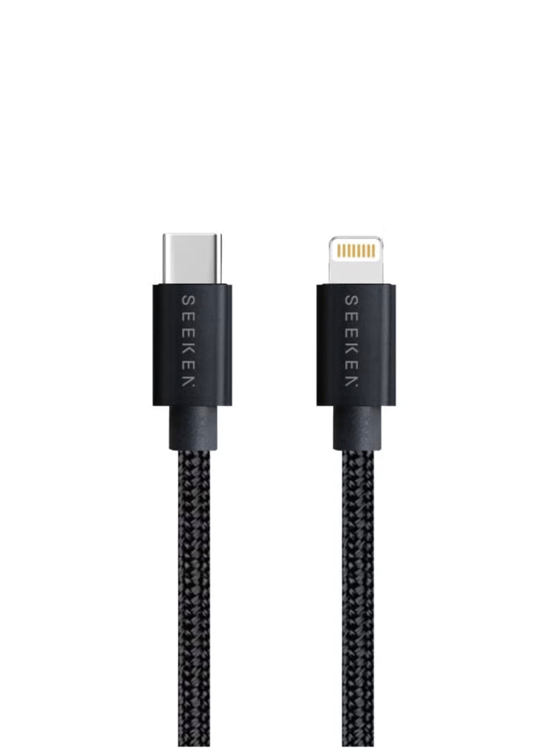 (For Add On) SEEKEN USB-C TO LIGHTNING 27W BRAIDED CABLE