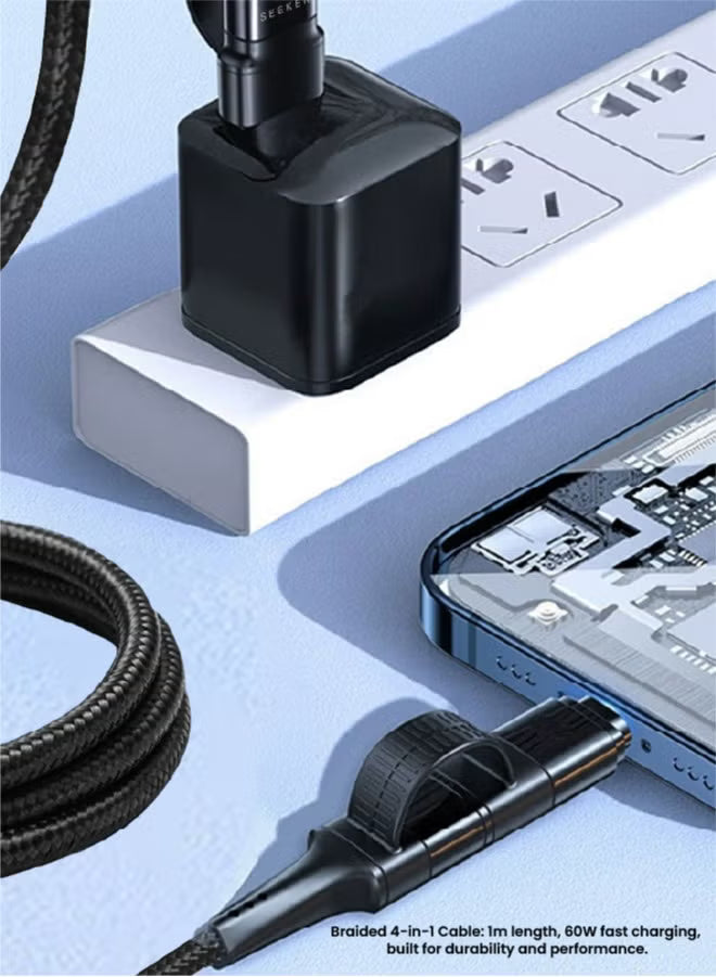 (For Add On) SEEKEN 4-IN-1 60W 1M BRAIDED CABLE