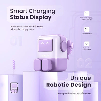 UGREEN 65W Nexode RobotGaN UK Plug USB C USB A 3Ports GaN Fast Charger