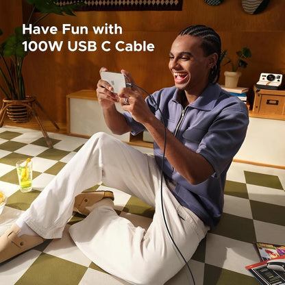 UGREEN UNO 100W PD USB-C to USB-C Cable Fast Charging 5A Nylon Braided Type C E-Marker Chip