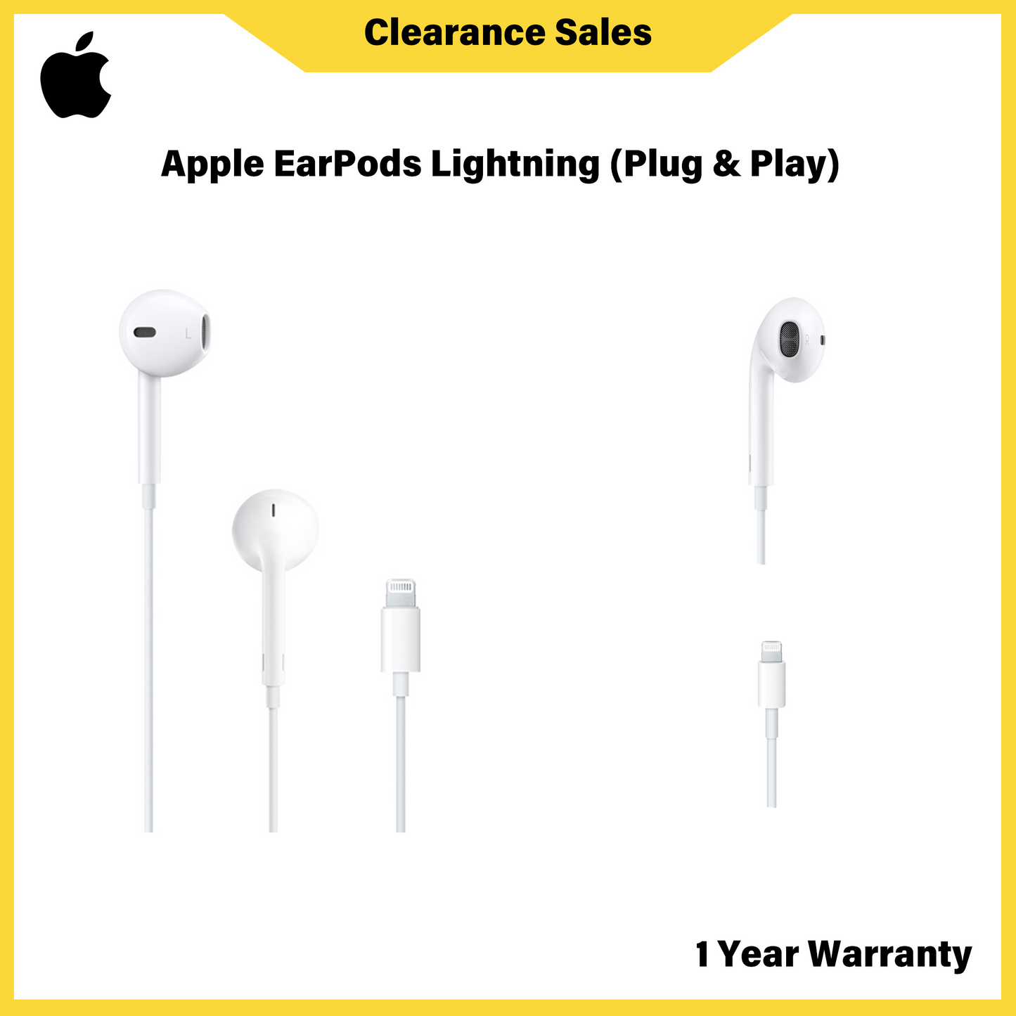 Apple EarPods Lightning (Pasang & Main)