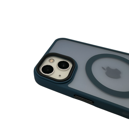 (Kombo) Sarung Jernih Simetri dengan Magsafe - Biru Laut 