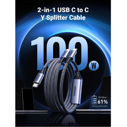 UGREEN 2-IN-1 UNIVERSAL PD FAST CHARGING CABLE 100W 1.5M (35087)