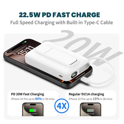 SEEKEN SNAPNERGY MAGPOWER 10000MAH POWERBANK  WITH INBUILT USB-C CABLE (SMF-P9)