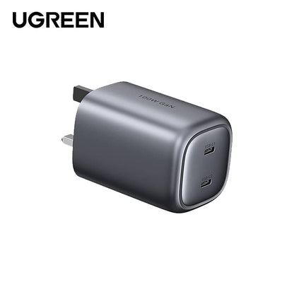 Pengecas Dinding Pantas UGREEN GaN 100W 2C UK Hitam 