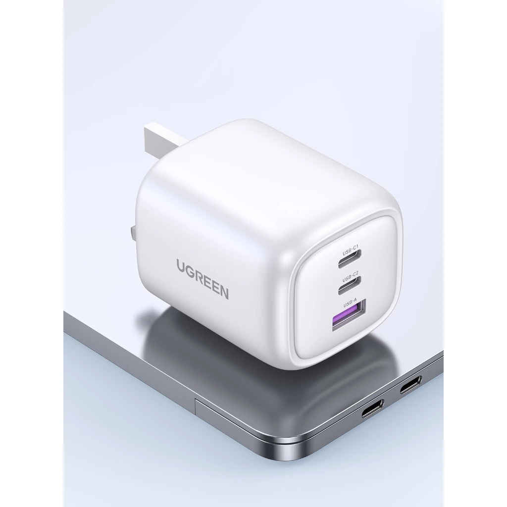Pengecas Dinding Pantas UGREEN GaN 100W 2C UK Hitam 