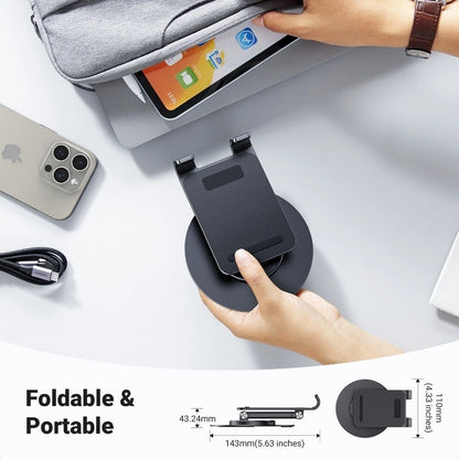 UGREEN Stand Desk Swivel 360° Rotating Phone Holder Height Adjustable Foldable Portable Travel Mount
