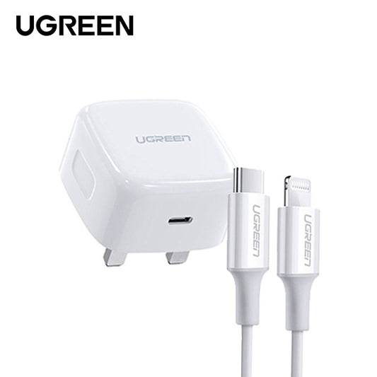 UGREEN 20W USB-C PD Fast Charger + USB-C To Lightning Cable 1M