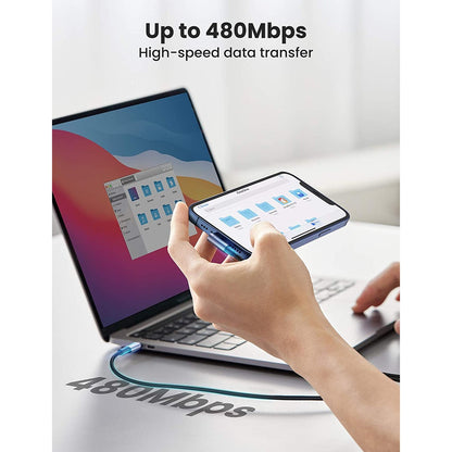 Kabel Lightning Sudut Kanan USB-A UGREEN 1M 