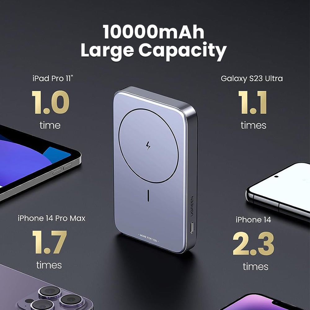 UGREEN 10000mAh Magnetic Wireless 20W Power Bank with Holder