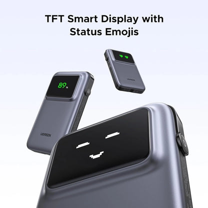 UGREEN Uno Power Bank Built In USB C Cable 10 000mAh 30W Fast Charging Battery Pack TFT Display Powerbank